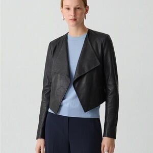 NWOT Theory Sheep Leather Cropped Jacket